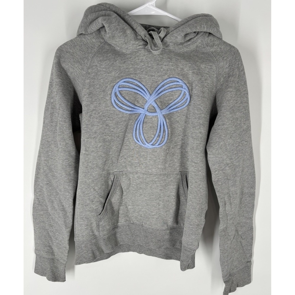 Aritzia‎ TNA Baltic Embroidered Hoodie Sz S Gray Pockets Athleisure Streetwear